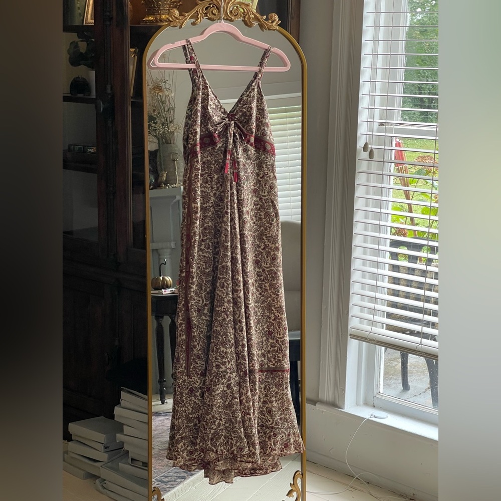 CHAUDRY Bohemian Floral Paisley V-Neck Maxi Dress NWT